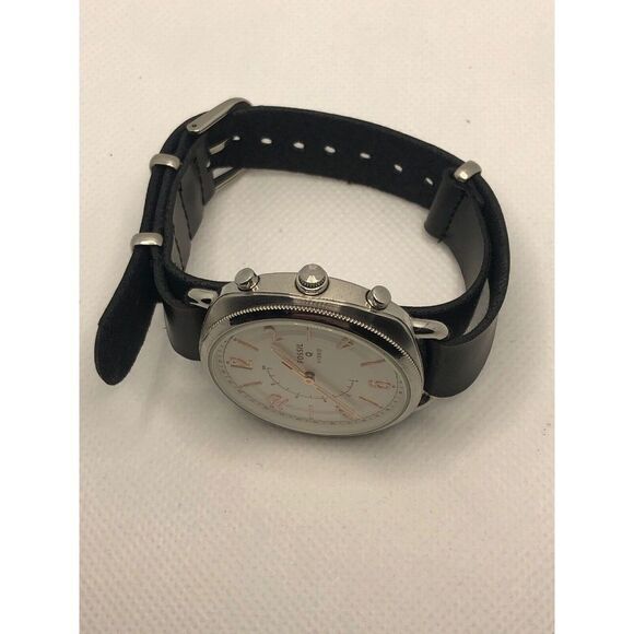 Fossil Q FTW1200 Women's Black Leather Analog Dial Wrist Hybrid Smart Watch HK20 - Picture 7 of 9